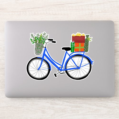 Adorable Christmas Bicycle Holiday Xmas Gifts Sticker