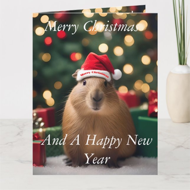Adorable Christmas Capybara, Big Christmas Card (Front)