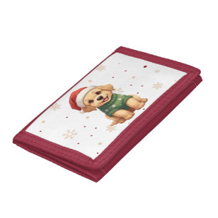 Adorable Christmas Dog - Festive Puppy Christmas Tri-fold Wallet