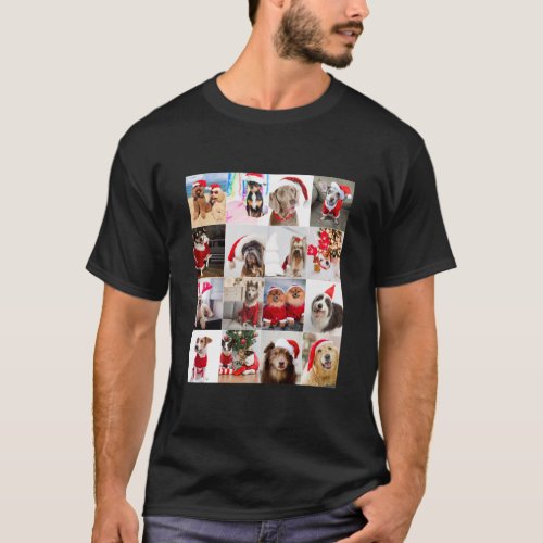 Adorable Christmas Dog Photo Collage Classic T_Shi T_Shirt