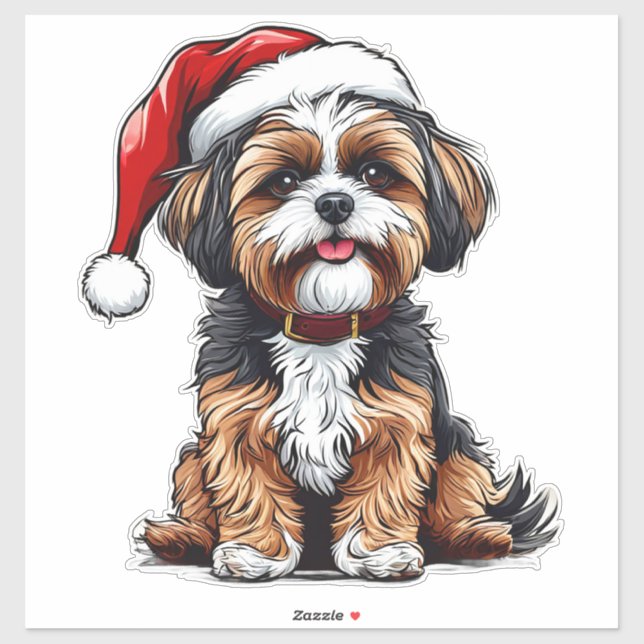 Adorable Christmas Dog Sticker (Sheet)