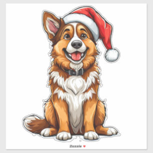 Adorable Christmas Dog Sticker
