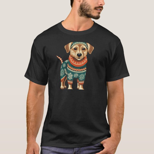 Adorable Christmas Dog T-Shirt (Front)