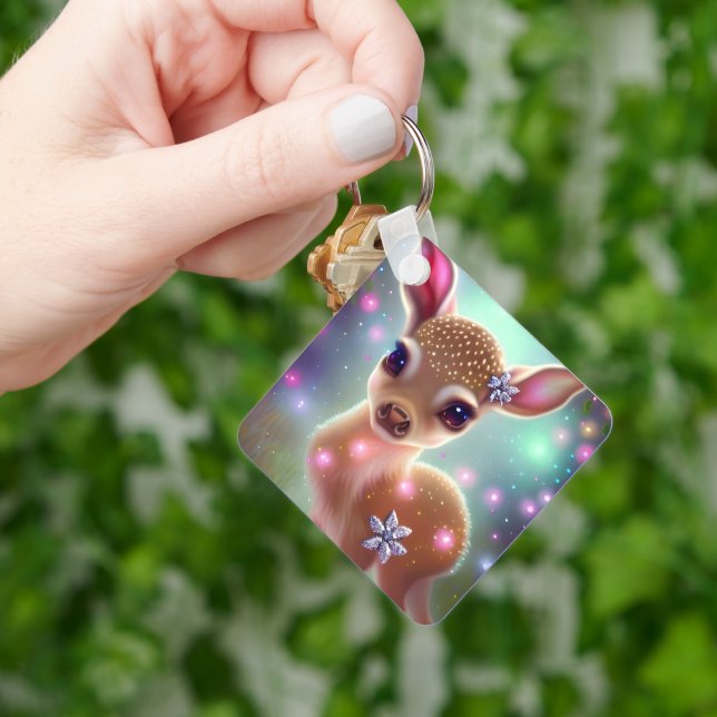 Adorable Christmas Fawn Keychain (Hand)