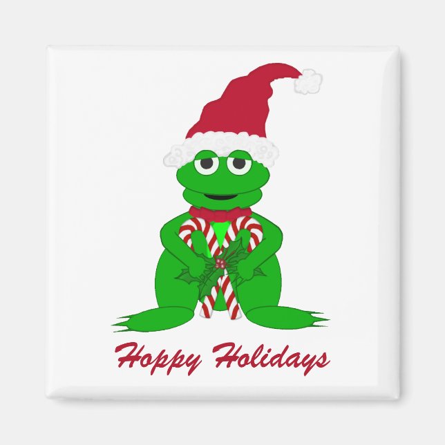 Adorable Christmas Frog Magnet (Front)