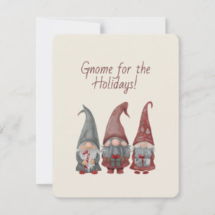 Adorable Christmas Gnomes with Holiday Cheer Card