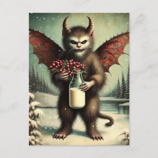 Adorable Christmas Horror Krampus Kitty Fairy 