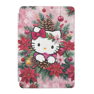 Adorable Christmas Kawaii Kitty In Pink iPad Mini Cover