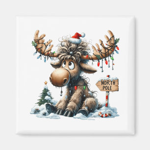 Adorable Christmas Moose Merry Christmoose Men Wom Magnet