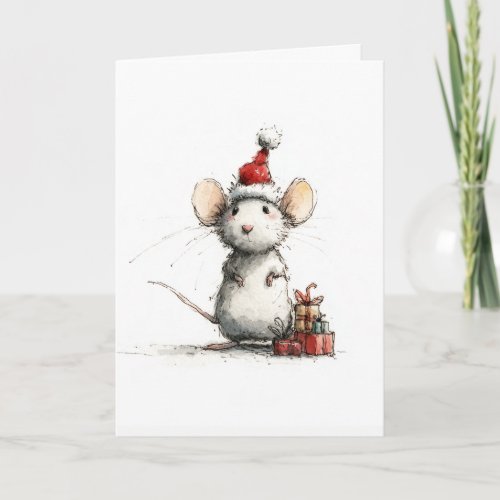 Adorable Christmas Mouse Card
