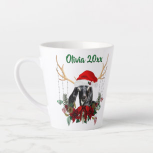 Adorable Christmas Nubian Goat Kid Latte Mug