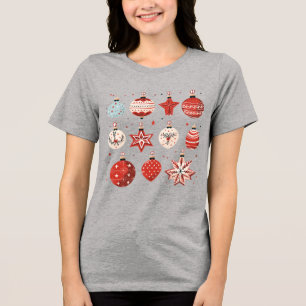 Adorable Christmas Ornaments – Festive Holiday Tri-Blend Shirt