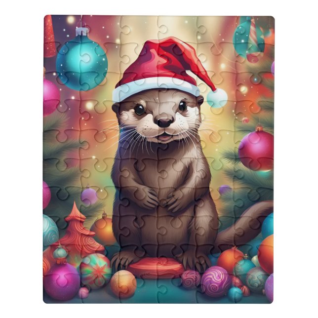 Adorable Christmas Otter Jigsaw Puzzle (Puzzle Vertical)