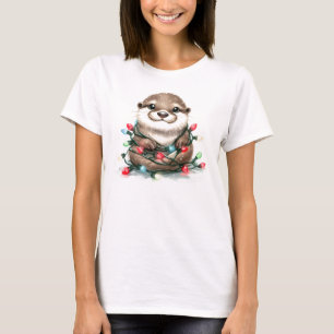 Adorable Christmas Otter T-Shirt