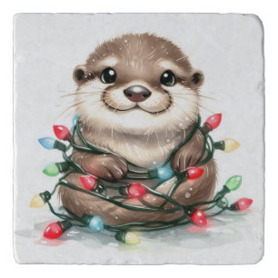 Adorable Christmas Otter Trivet