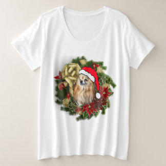 Adorable Christmas Pomeranian Plus Size T-Shirt
