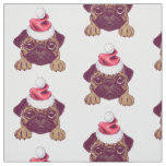 Adorable Christmas Pug Fabric