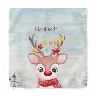 Adorable Christmas Reindeer Bandana