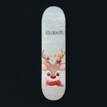 Adorable Christmas Reindeer   Skateboard<br><div class="desc">This image features cute reindeer. The perfect romantic gift idea. Click the Customize It button to change fonts,  move text around and further customize your design.</div>