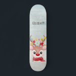 Adorable Christmas Reindeer   Skateboard<br><div class="desc">This image features cute reindeer. The perfect romantic gift idea. Click the Customize It button to change fonts,  move text around and further customize your design.</div>