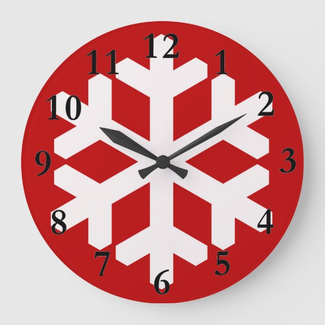 Adorable Christmas Snowflake Clock! Large Clock (Front)