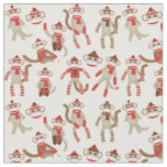 Adorable Christmas Sock Monkey Fabric