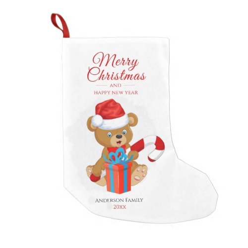 Adorable Christmas Teddy  Personalized Christmas Small Christmas Stocking