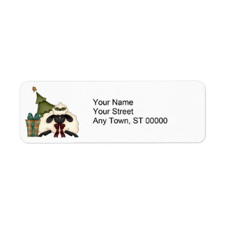 adorable christmas time sheep label