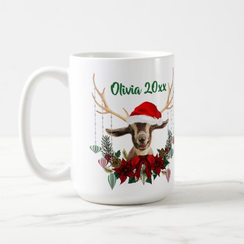 Adorable Christmas Toggenburg Goat Kid Coffee Mug