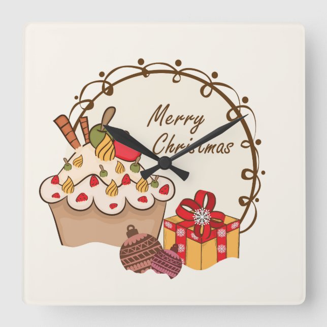 Adorable Christmas Treat Wall Clock (Front)