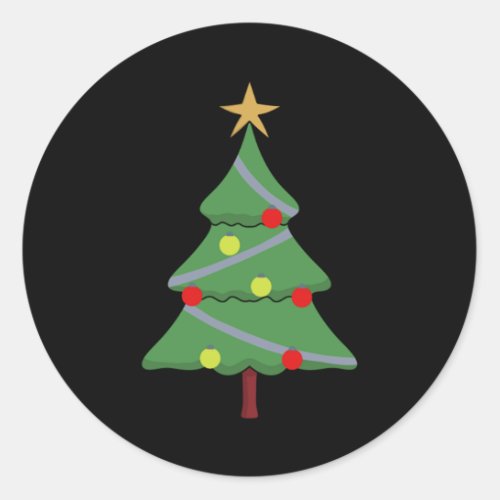 Adorable Christmas Tree   Classic Round Sticker