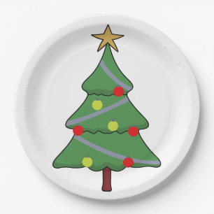 Adorable Christmas Tree Paper Plates