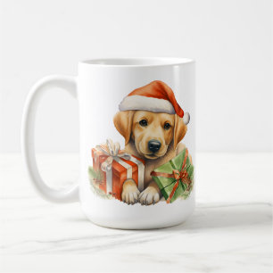 ADORABLE CHRISTMAS YELLOW LABRADOR RETRIEVER COFFEE MUG