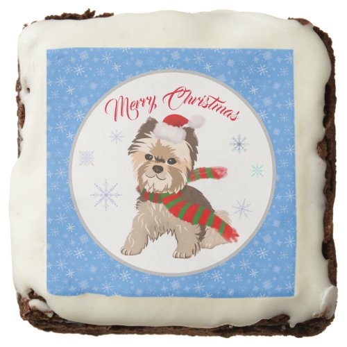 Adorable Christmas Yorkie In Santa Hat Merry    Brownie