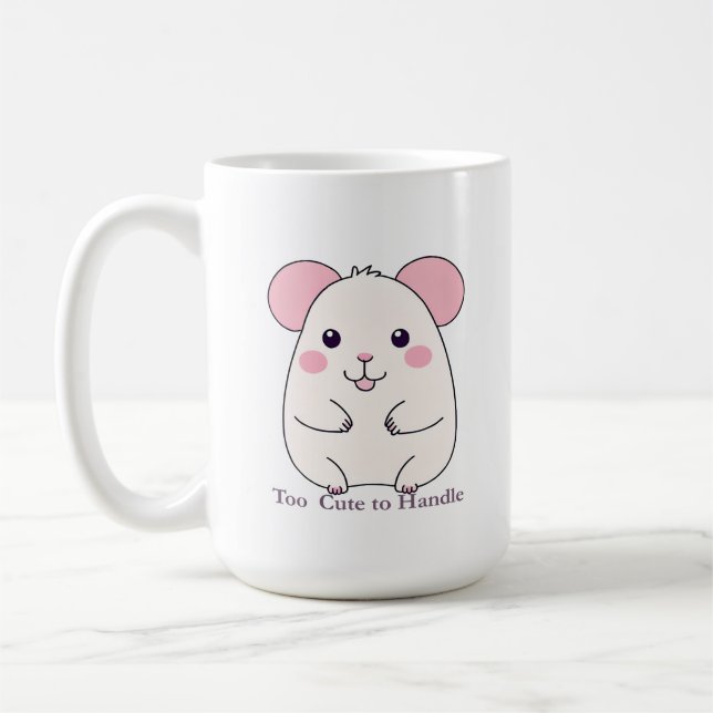 Adorable Chubby Mouse Coffee Mug (Left)