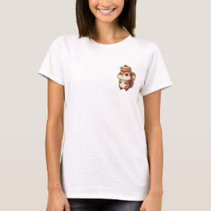 Adorable Chubby Squirrel Balancing Acorn Pie Hat T-Shirt