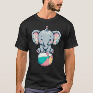 Adorable Circus Elephant on a Beach Ball T-Shirt