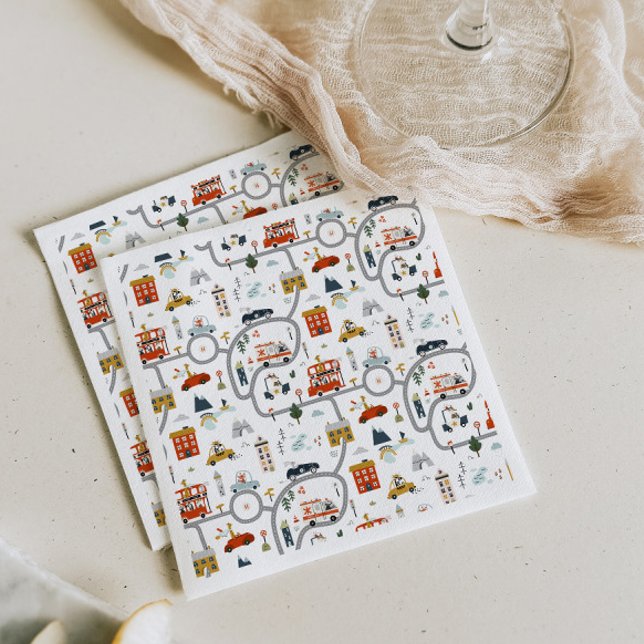 Adorable City Cars Birthday  Napkins (Creator Uploaded)