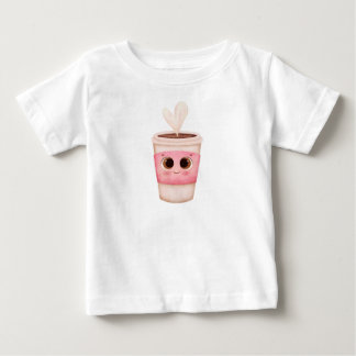 Adorable coffee cup with big sparkling eyes baby T-Shirt