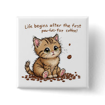 Adorable Coffee Kitten Wall Art