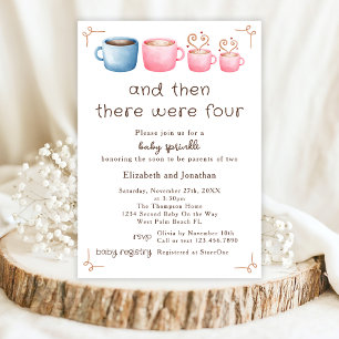 Adorable Coffee Themed 2nd Baby Girl Sprinkle Invitation