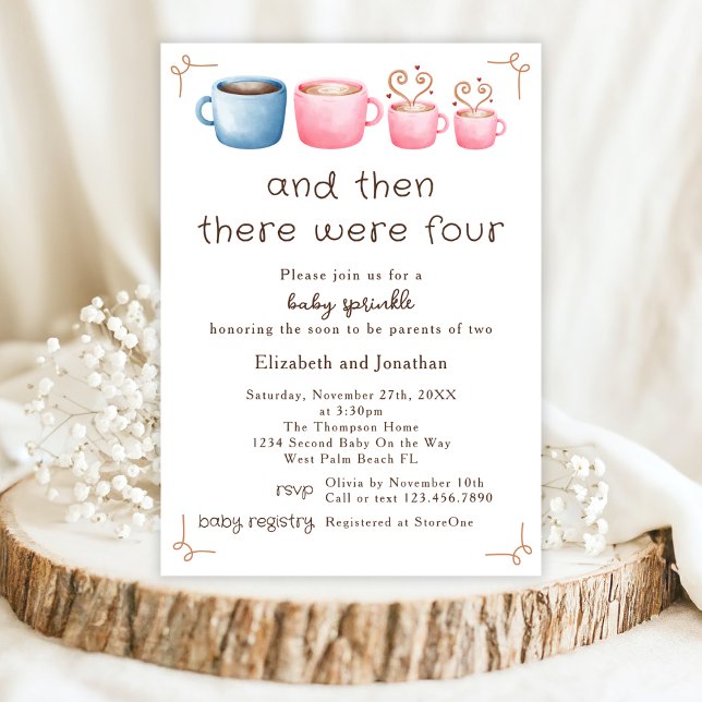 Adorable Coffee Themed 2nd Baby Girl Sprinkle  Invitation (Creator Uploaded)