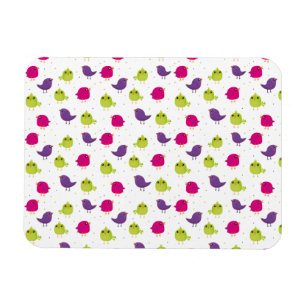 Adorable colorful birds magnet