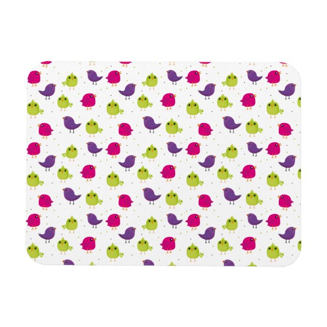 Adorable colorful birds magnet (Horizontal)