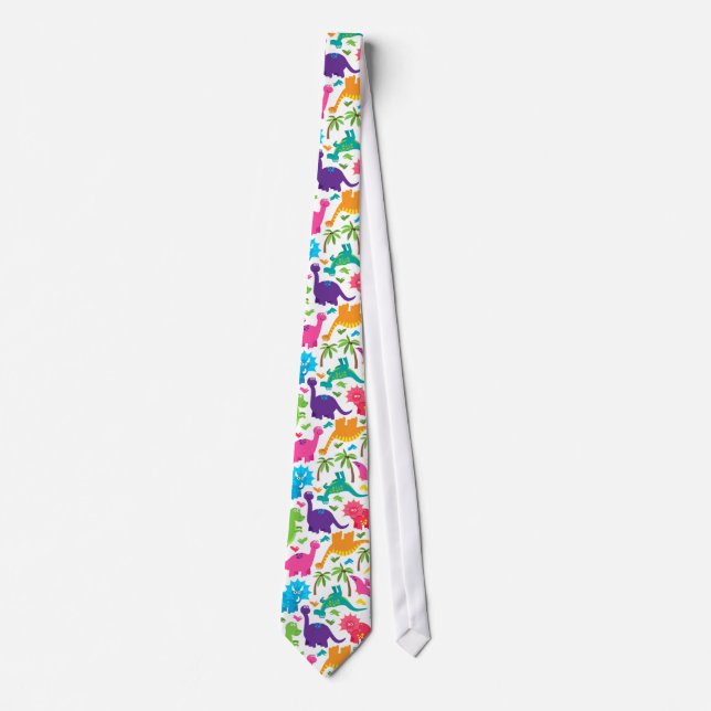 Adorable Colorful Dinosaur Tie (Front)