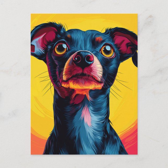 Adorable Colorful Dog Postcard (Front)