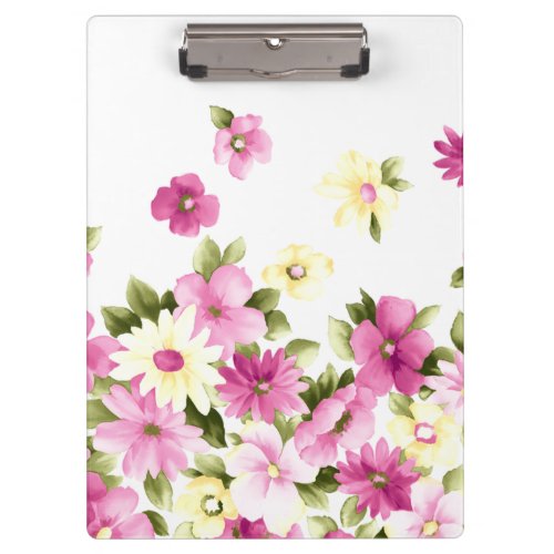 Adorable Colorful Girly Blooming Flowers Clipboard