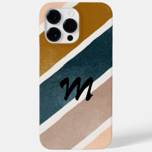 Adorable colorful stripes Teal Brown Earth tone Case-Mate iPhone 14 Pro Max Case
