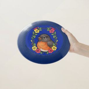 Adorable Connecticut Bird With Mirabilis Wham-O Frisbee