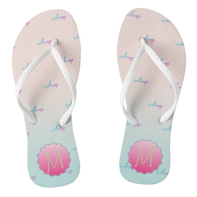 Adorable Cool Glitter Makeup   ,Monogram Flip Flops (Footbed)